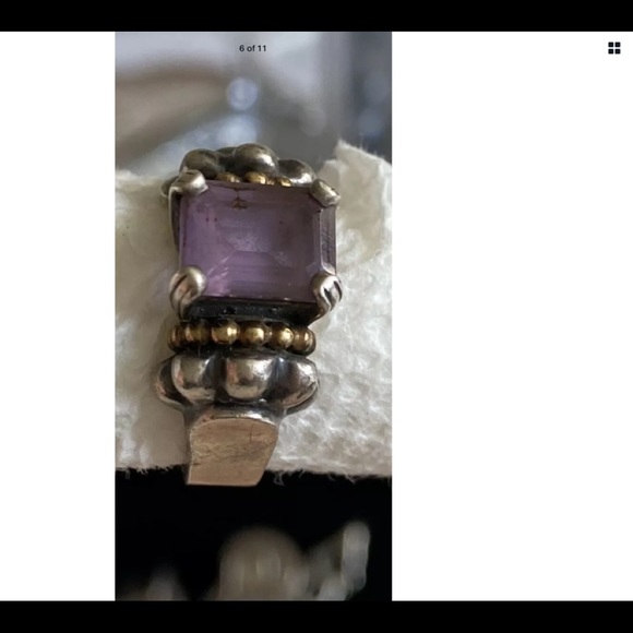 Lagos caviar amethysts  set earrings, bracelet & ring 7 - Picture 7 of 12